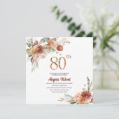 Elegante verjaardag viering bloementerracotta gl kaart (Staand voorkant)