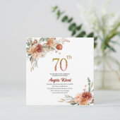 Elegante verjaardag viering bloementerracotta gl kaart (Staand voorkant)