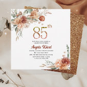 Elegante verjaardag viering bloementerracotta gl kaart