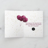 Elegante verjaardag voor je ballonvuurwerk kaart (Binnen)