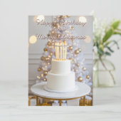 Elegante verjaardags- en kerstgroet feestdagenkaart (Staand voorkant)