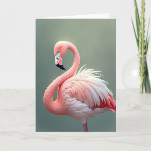 Elegante Verjaardags Roze Vogelkaart Kaart