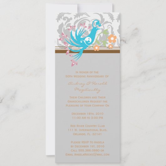 Elegante verjaardagsfeest uitnodiging in vintage s (Voorkant)