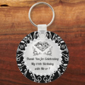 Elegante verjaardagsfeestgunsten, elk jaar, KLEURE Sleutelhanger (Achterkant)