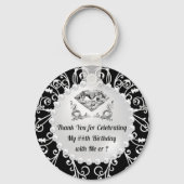 Elegante verjaardagsfeestgunsten, elk jaar, KLEURE Sleutelhanger (Achterkant)