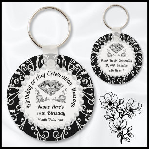 Elegante verjaardagsfeestgunsten, elk jaar, KLEURE Sleutelhanger