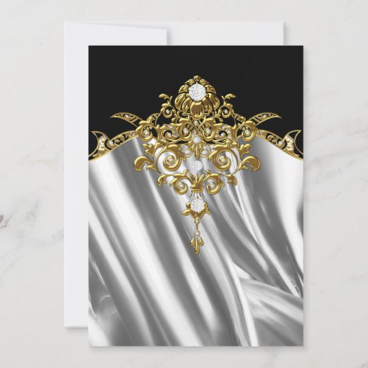 Elegante Verjaardagsfeestje Zijde diamant Goud Kaart