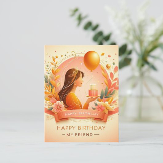 Elegante verjaardagskaart briefkaart (Staand voorkant)