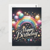 Elegante verjaardagskaart briefkaart (Voorkant / Achterkant)