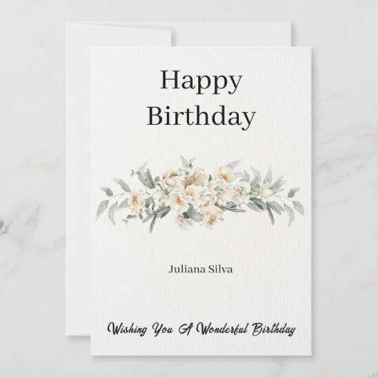 Elegante verjaardagskaart kaart (Voorkant)