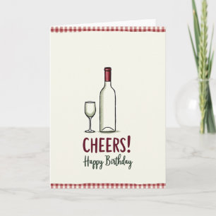 Elegante verjaardagskaart met fles kaart