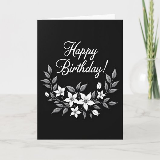 Elegante verjaardagskaart met scriptlettertype kaart (Voorkant)