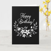 Elegante verjaardagskaart met scriptlettertype kaart (Gele Bloem)