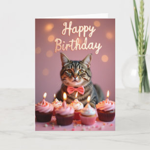 Elegante Verjaardagskaart voor Kattenliefhebbers Kaart