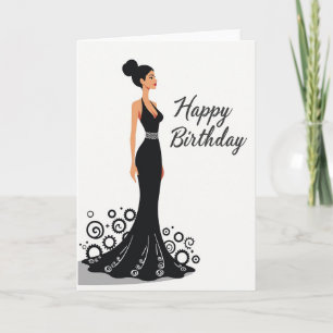 Elegante verjaardagskaart voor vrouwen kaart