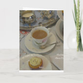 elegante verjaardagsthee en cupcake kaart (Achterkant)