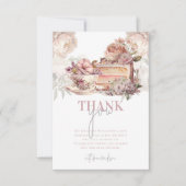 Elegante verjaardagsthee party bedankkaart (Voorkant)