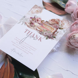 Elegante verjaardagsthee party bedankkaart