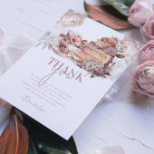 Elegante verjaardagsthee party bedankkaart