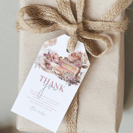 Elegante verjaardagsthee party cadeaulabel