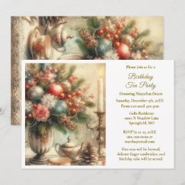 Elegante verjaardagsthee party kaart