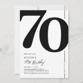 Elegante verjaardagsuitnodiging 70e verjaardag kaart (Voorkant)