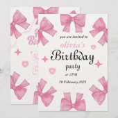 Elegante verjaardagsuitnodiging - maak uw feest kaart (Voorkant / Achterkant)