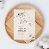 Elegante verjaardagsuitnodiging met bloemen kaart