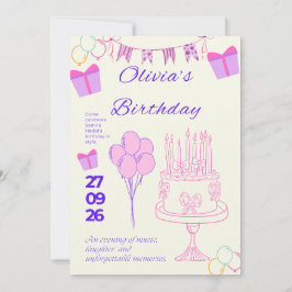 Elegante verjaardagsuitnodiging template kaart