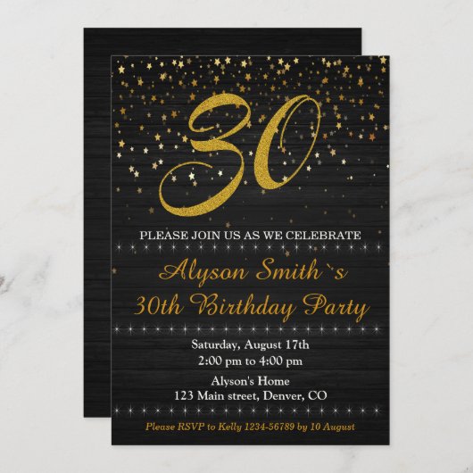 Elegante verjaardagsuitnodiging Volwassen vrouw ui Kaart (Voorkant / Achterkant)