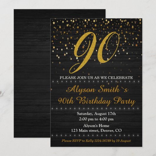 Elegante verjaardagsuitnodiging Volwassen vrouw ui Kaart (Voorkant / Achterkant)