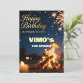 Elegante verjaardagsuitnodiging voor Bonfire Night (Staand voorkant)