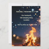 Elegante verjaardagsuitnodiging voor Bonfire Night (Achterkant)