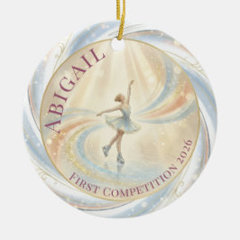 Elegante verjaardagsuitnodiging voor schaatsen in  keramisch ornament