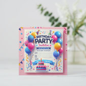 Elegante verjaardagsuitnodigingskaart kaart (Staand voorkant)