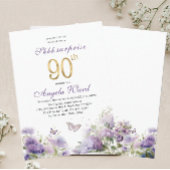 Elegante verjaardagsviering aquarel paars bloem kaart