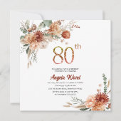 Elegante verjaardagsviering  bloem terracotta gl kaart (Voorkant)