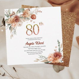 Elegante verjaardagsviering  bloem terracotta gl kaart