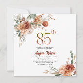 Elegante verjaardagsviering  bloem terracotta gl kaart (Voorkant)