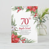 Elegante verjaardagsviering winterbloemen glitte kaart (Staand voorkant)