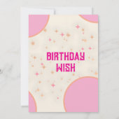 Elegante verjaardagszegening Kaart – roze en goude (Achterkant)