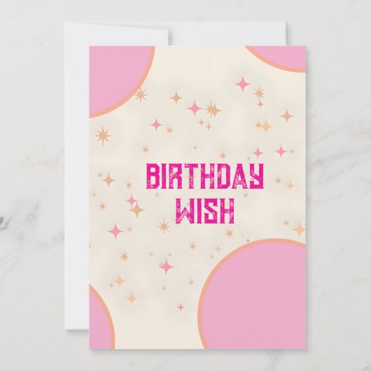 Elegante verjaardagszegening Kaart – roze en goude (Achterkant)