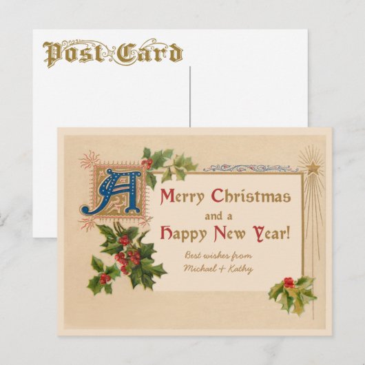 Elegante verlichte kerst briefkaart (Voorkant / Achterkant)