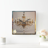 "Elegante verlichting" Vierkante Klok (Huis)