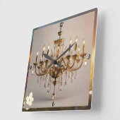 "Elegante verlichting" Vierkante Klok (Hoek)