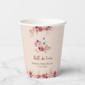 Elegante Verliefd Boho Roze Pompoen Papieren beker (Achterkant)