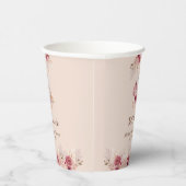 Elegante Verliefd Boho Roze Pompoen Papieren beker (Rechts)