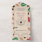 Elegante Verliefdheid Laat Herfst Bloemige Trouwda All In One Uitnodiging (Binnen)