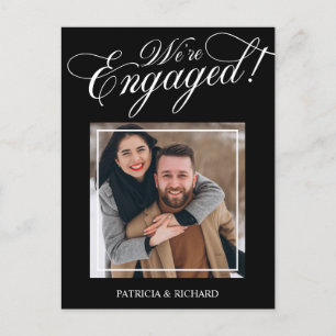 Elegante Verlobingsaankondiging We're Engaged Briefkaart