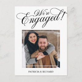 Elegante Verlobingsaankondiging We're Engaged Briefkaart